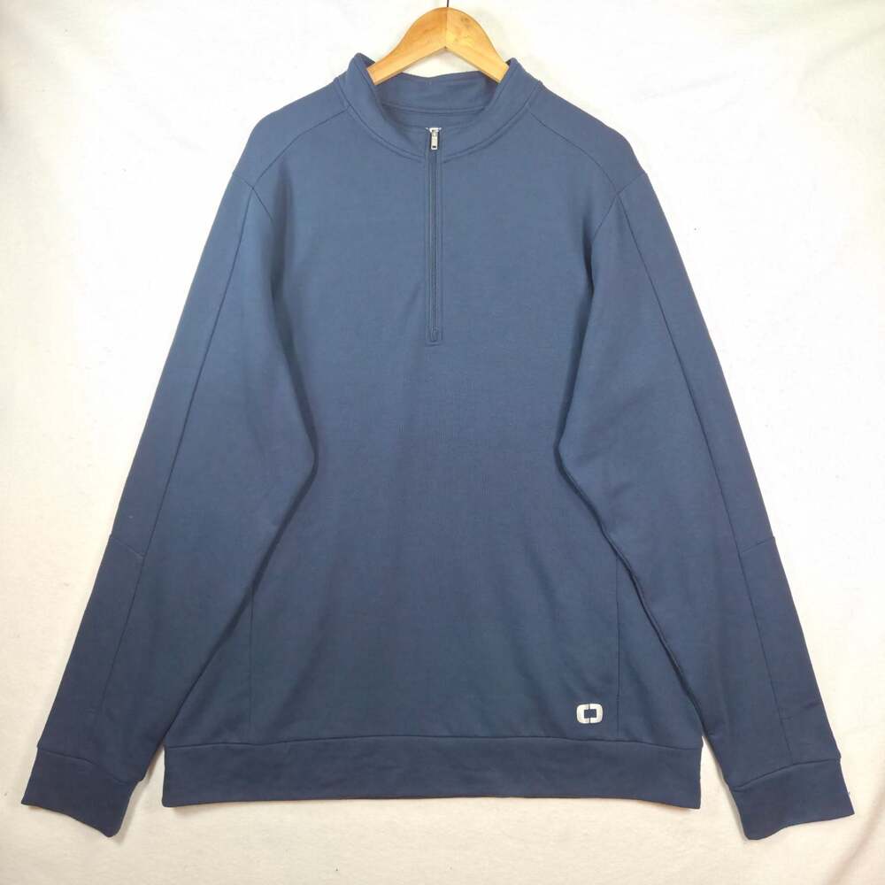 OGIO Mens 2XL Navy Blue 1/4 Zip Pullover Sweatshirt Stretch Fleece Modal Golf